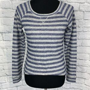 Fire Los Angeles scoopneck Longsleeve stripe hi low top navy/grey sz XS women